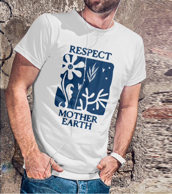 Respect Mother Earth Flower Stars Boho T-Shirt