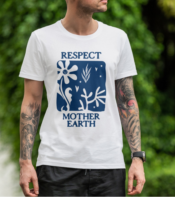 Respect Mother Earth Flower Stars Boho T-Shirt