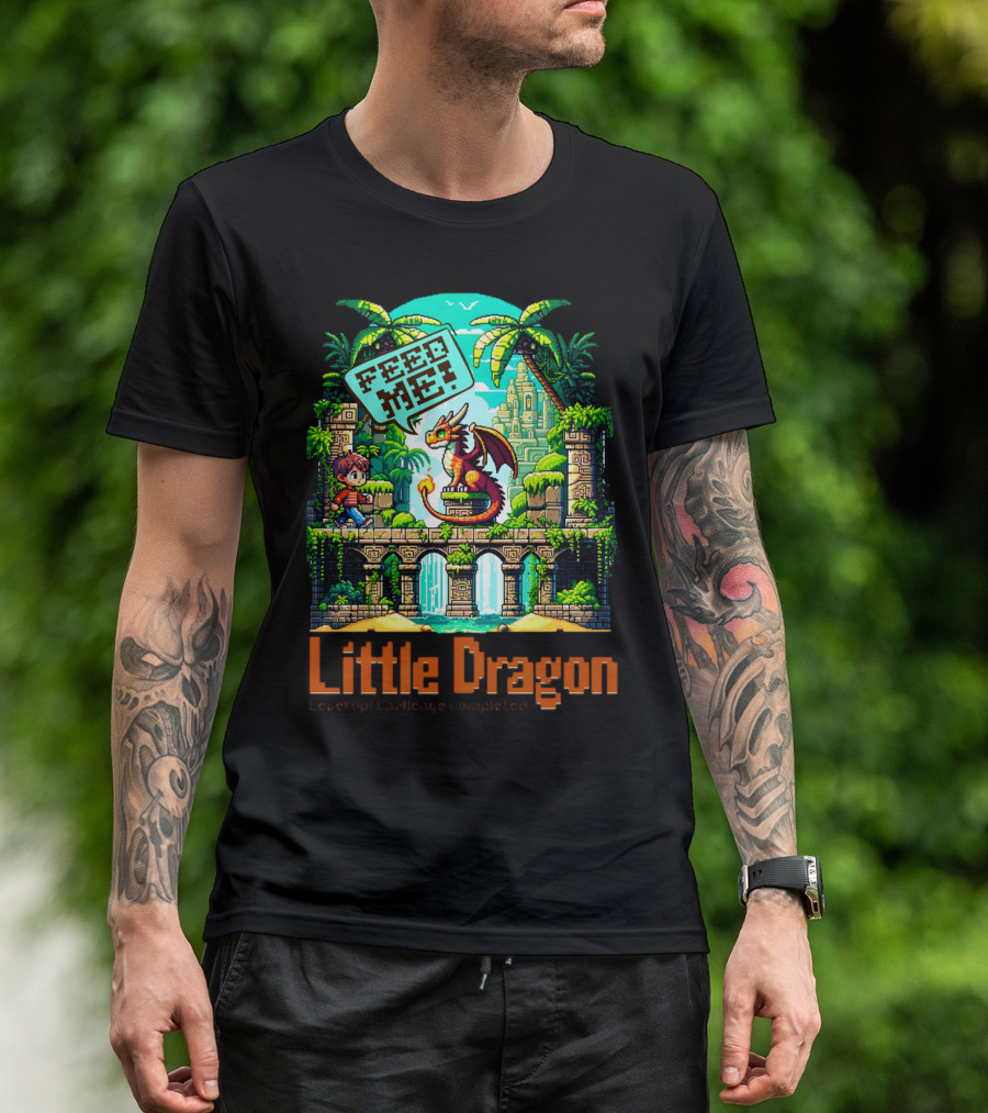 Little Dragon Feed Me Level Up Challenge Completed T-Shirt