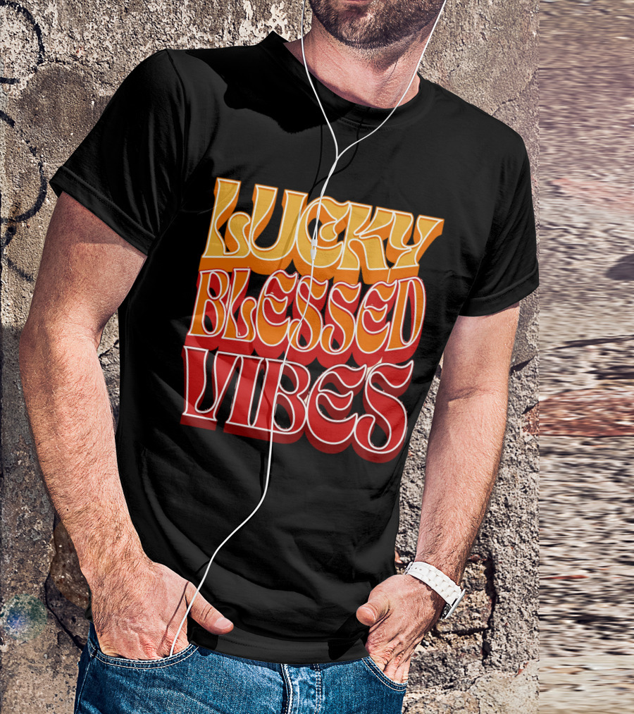 Lucky Blessed Vibes Retro T-Shirt