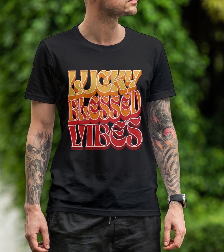 Lucky Blessed Vibes Retro T-Shirt