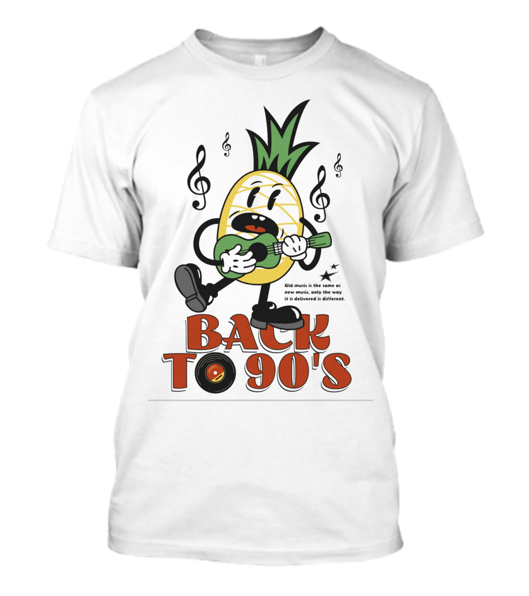 BACK TO 90'S Retro Music Pineapple Guitar Player T-Shirt