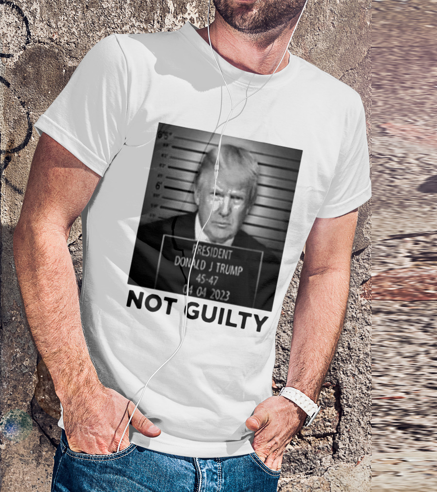 Randy Quaid President Donald J Trump Mugshot Not Guilty T-Shirt