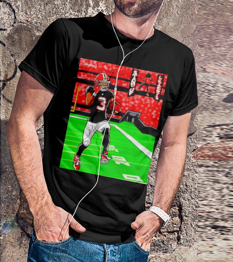 Stand Up Ludacris Football Player Number 3 On Green Field T-Shirt