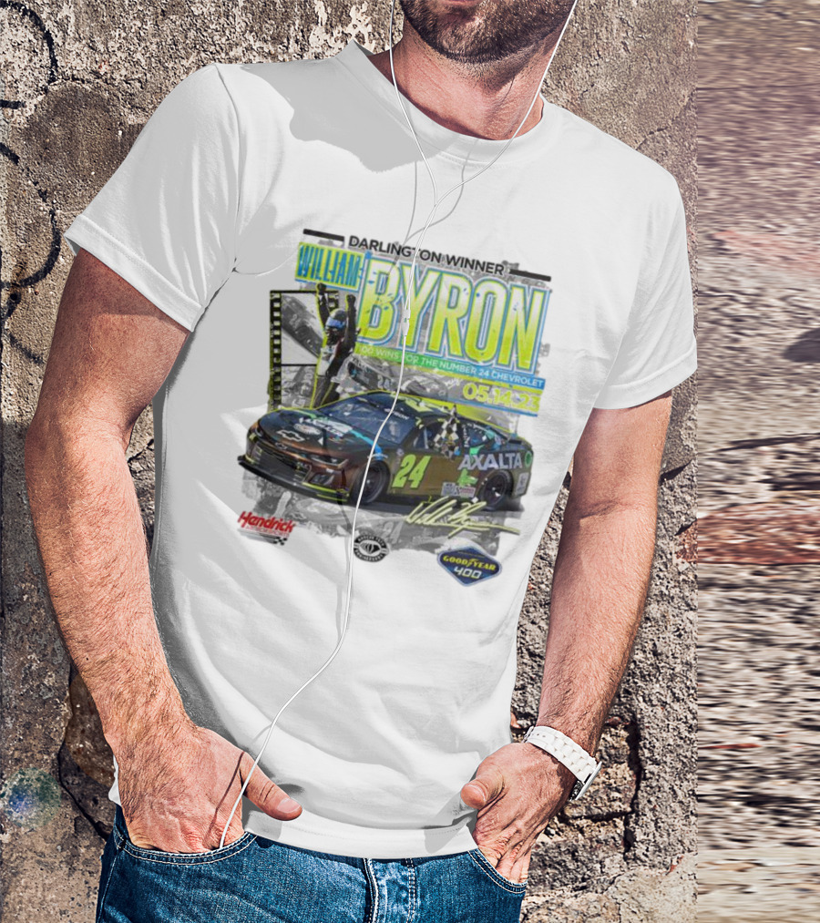 William Byron Darlington Winner 100 Wins For The Number 24 Chevrolet 05.14.23 Goodyear 400 Hendrick Motorsports Axalta T-Shirt