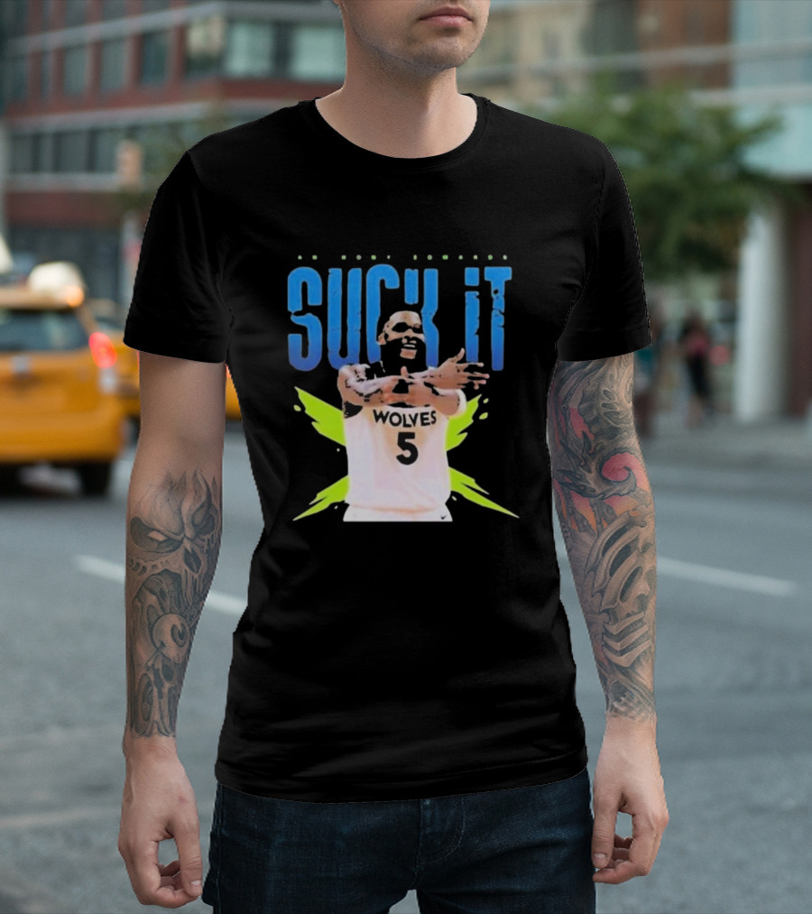 Anthony Edwards Wolves Basketball Suck It T-Shirt
