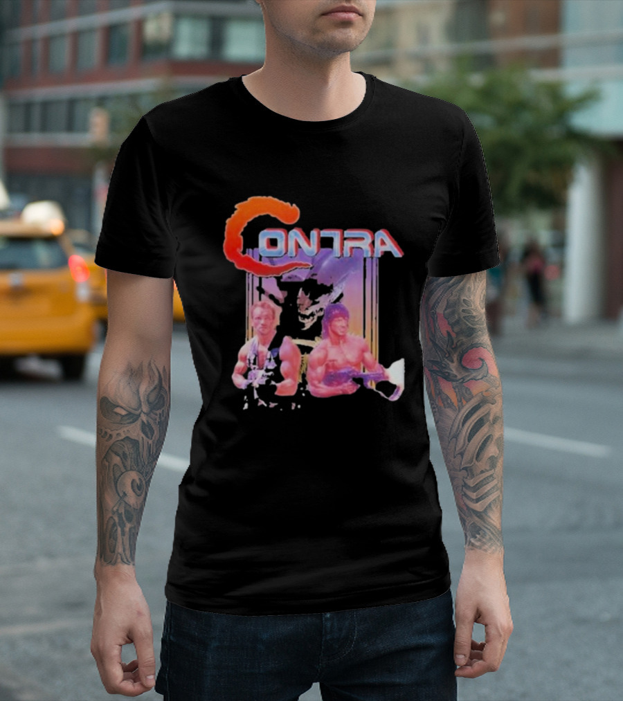 Contra Game Rambo The Terminator Fan Retro Gaming Iconic Duo T-Shirt