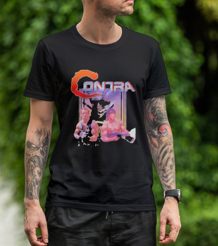 Contra Game Rambo The Terminator Fan Retro Gaming Iconic Duo T-Shirt