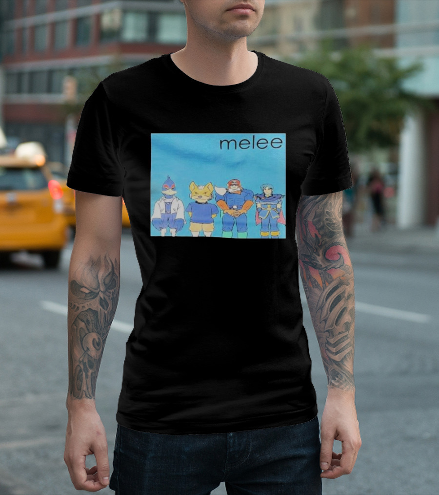 Melee Characters Lineup Go Hunt Some Robots Melee T-Shirt