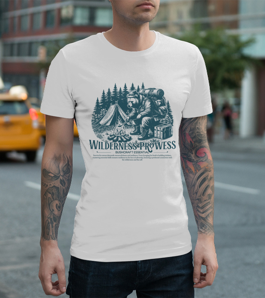 Wilderness Prowess Bushcraft Essential Survival in Nature Canvas T-Shirt