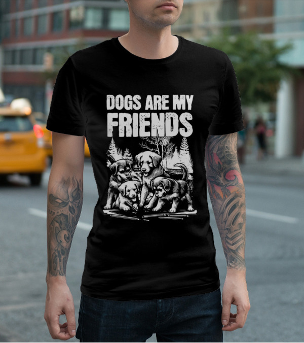 Dogs Are My Friends Puppy Forest Scene T-Shirt