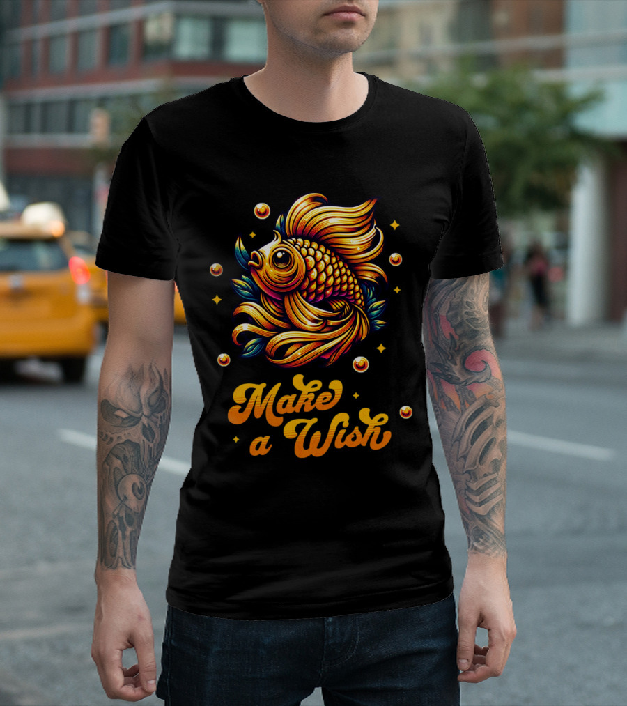 Golden Make a Wish Fish T-Shirt