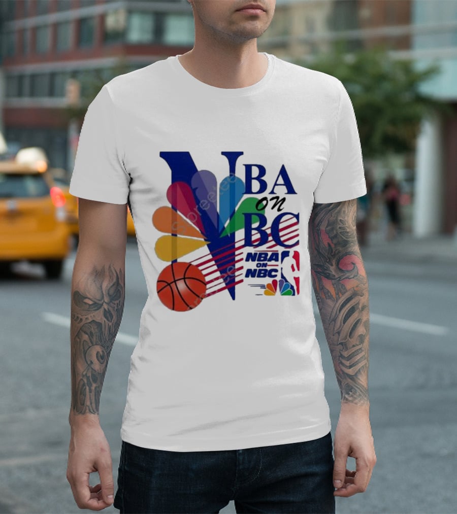 NBA on NBC Vintage Logo J. Kyle Mann Basketball T-Shirt