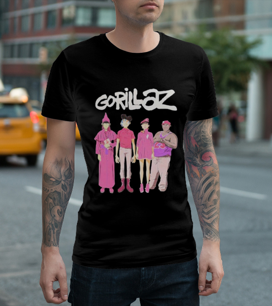 Gorillaz Cracker Island Characters Pink Outfits T-Shirt