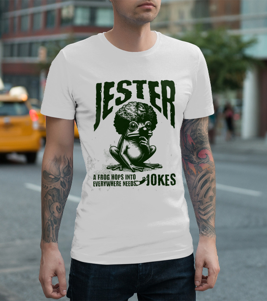 Jester Frog Hops Into Everywhere Needs Jokes T-Shirt