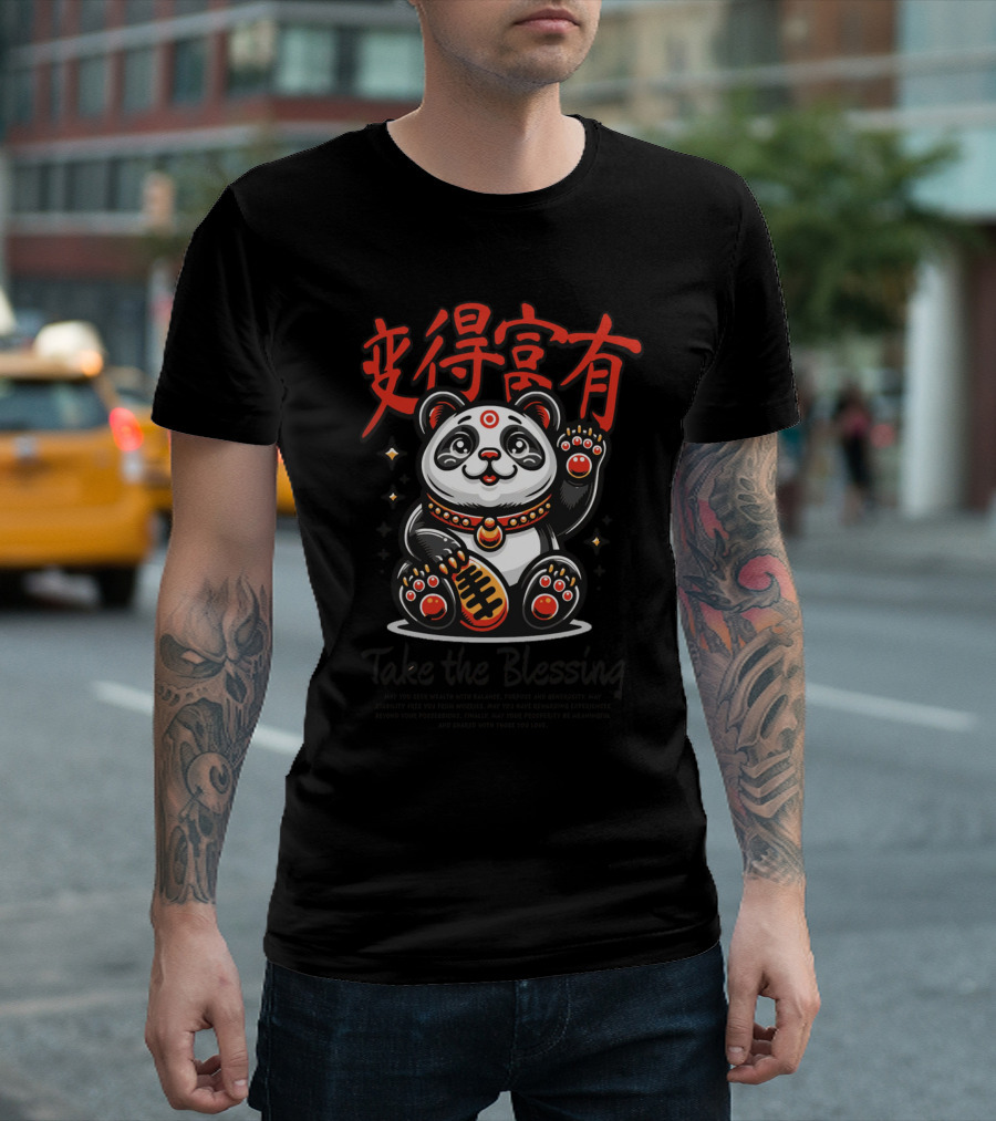 Maneki Panda Take The Blessing T-Shirt