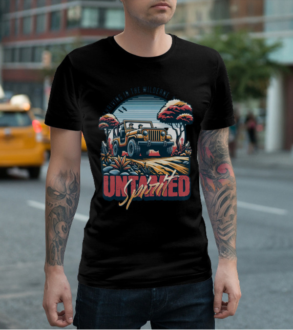 Riding In The Wilderness Untamed Spirit Adventure Jeep T-Shirt