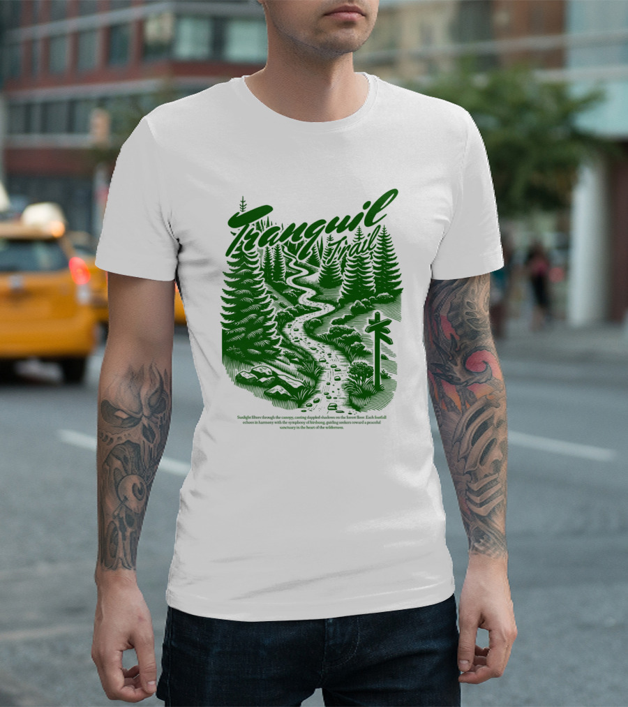 Tranquil Trail Scenic Forest Pathway Journey T-Shirt