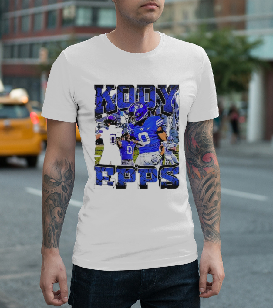 Kody Epps BYU Cougars Football Player Blue Uniform T-Shirt