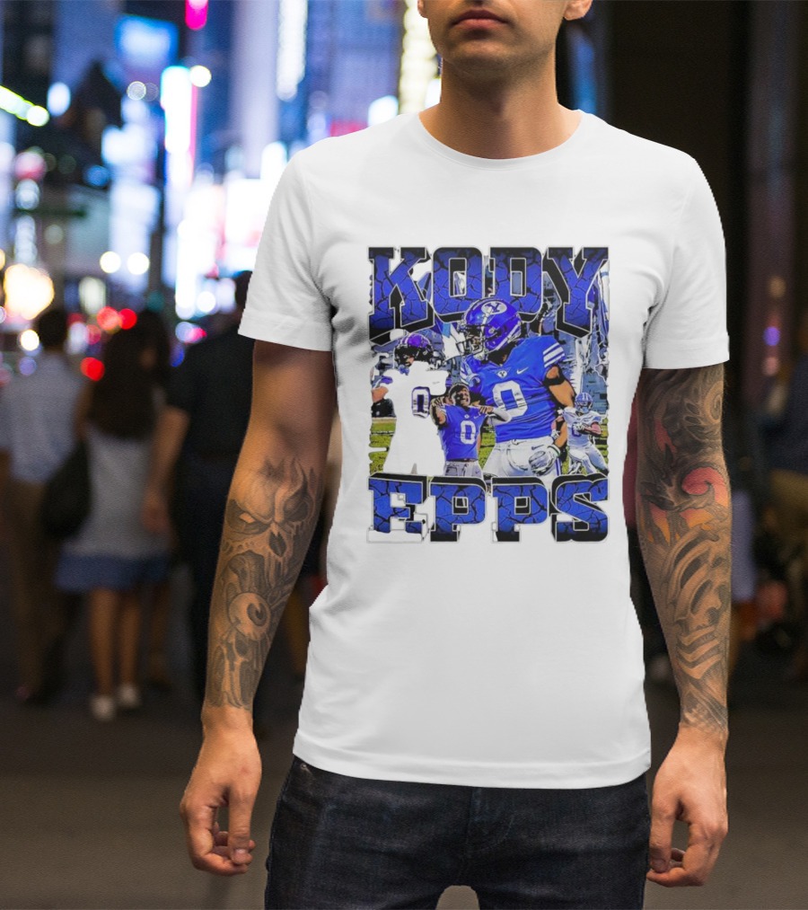 Kody Epps BYU Cougars Football Player Blue Uniform T-Shirt