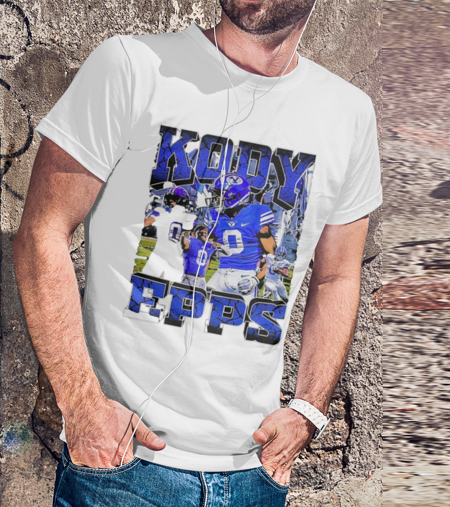 Kody Epps BYU Cougars Football Player Blue Uniform T-Shirt