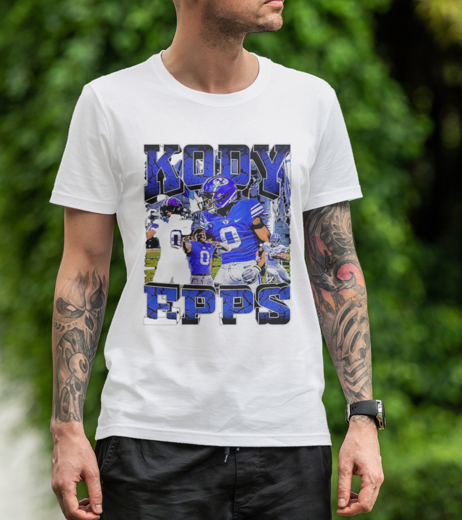 Kody Epps BYU Cougars Football Player Blue Uniform T-Shirt