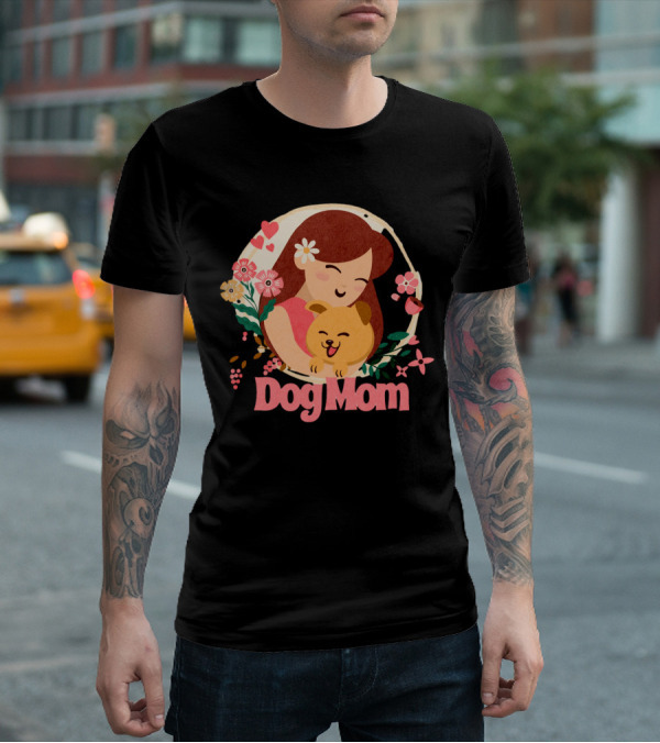Dog Mom Flowers And Hearts Companion T-Shirt