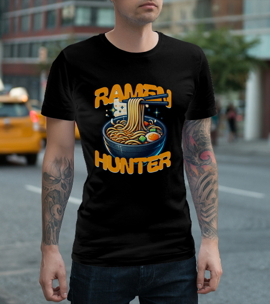 Ramen Hunter Noodles Chopsticks Bowl T-Shirt