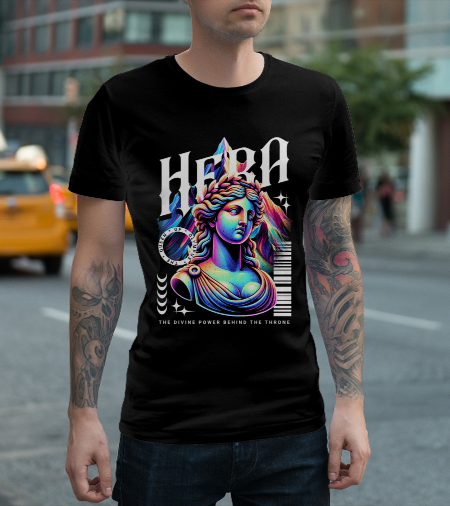 Hera Queen Of Olympus Neon Y2K The Divine Power Behind The Throne T-Shirt