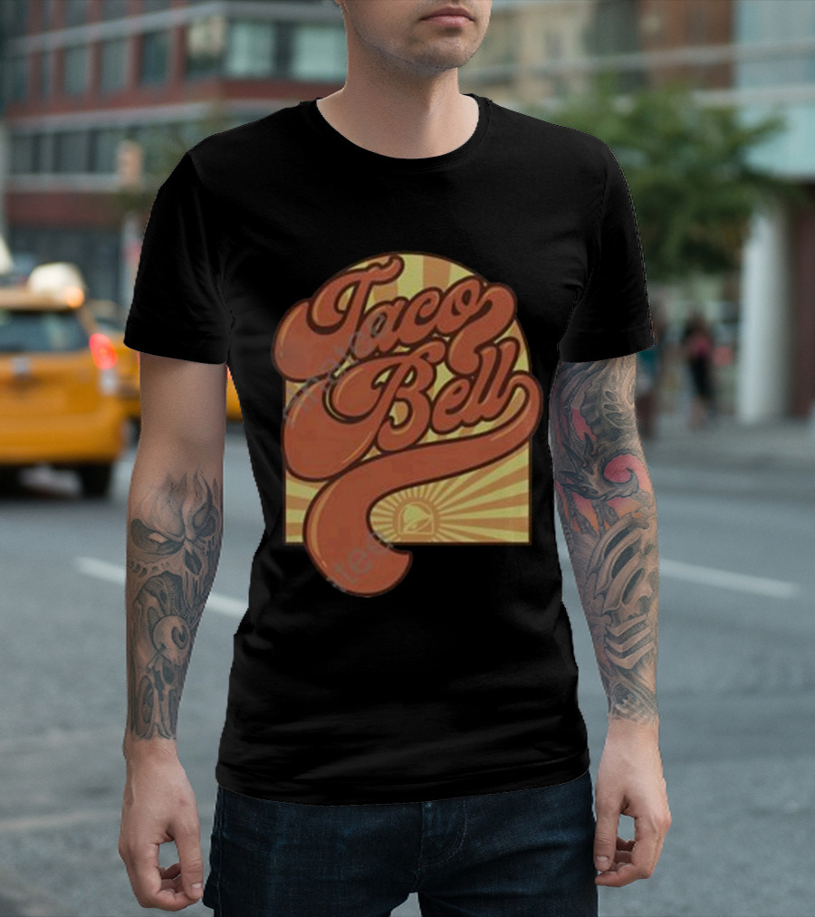 Taco Bell Groovy Retro Sunrise Logo Taco Bell Merch T-Shirt