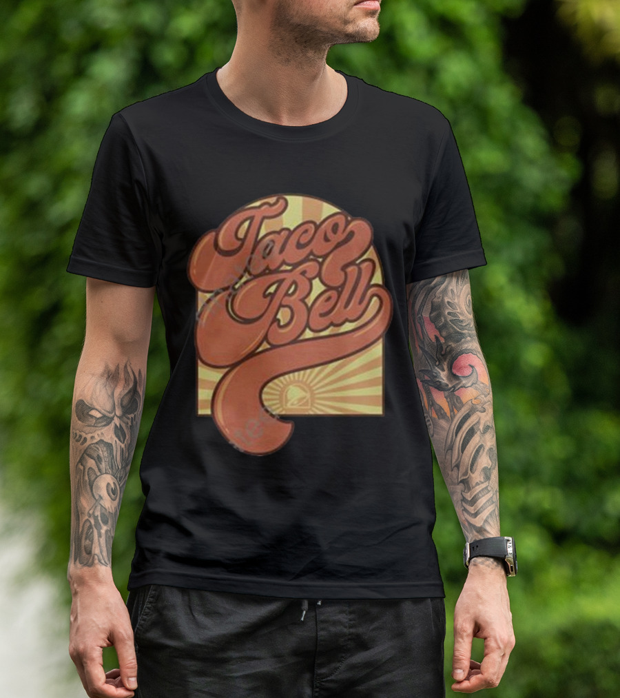 Taco Bell Groovy Retro Sunrise Logo Taco Bell Merch T-Shirt