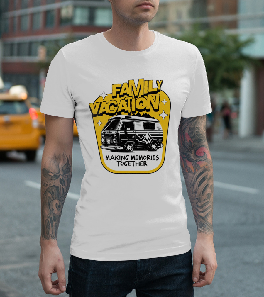 FAMILY VACATION MAKING MEMORIES TOGETHER Vintage Camper Adventure T-Shirt