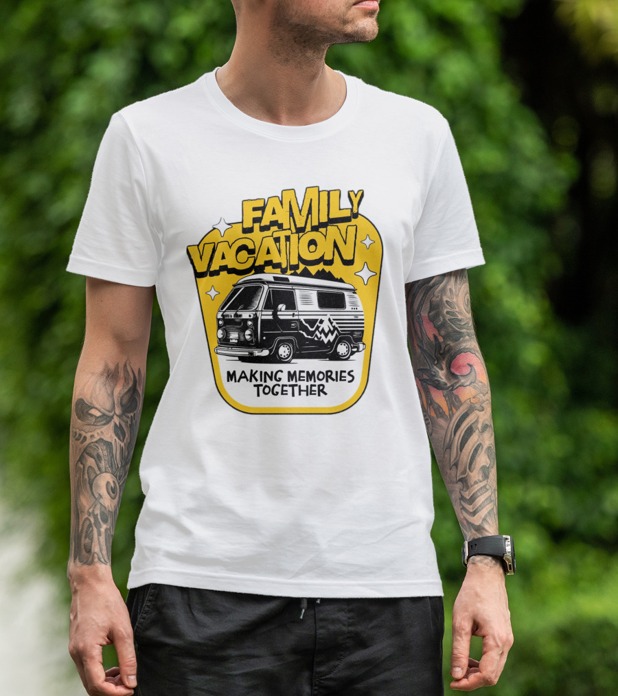 FAMILY VACATION MAKING MEMORIES TOGETHER Vintage Camper Adventure T-Shirt