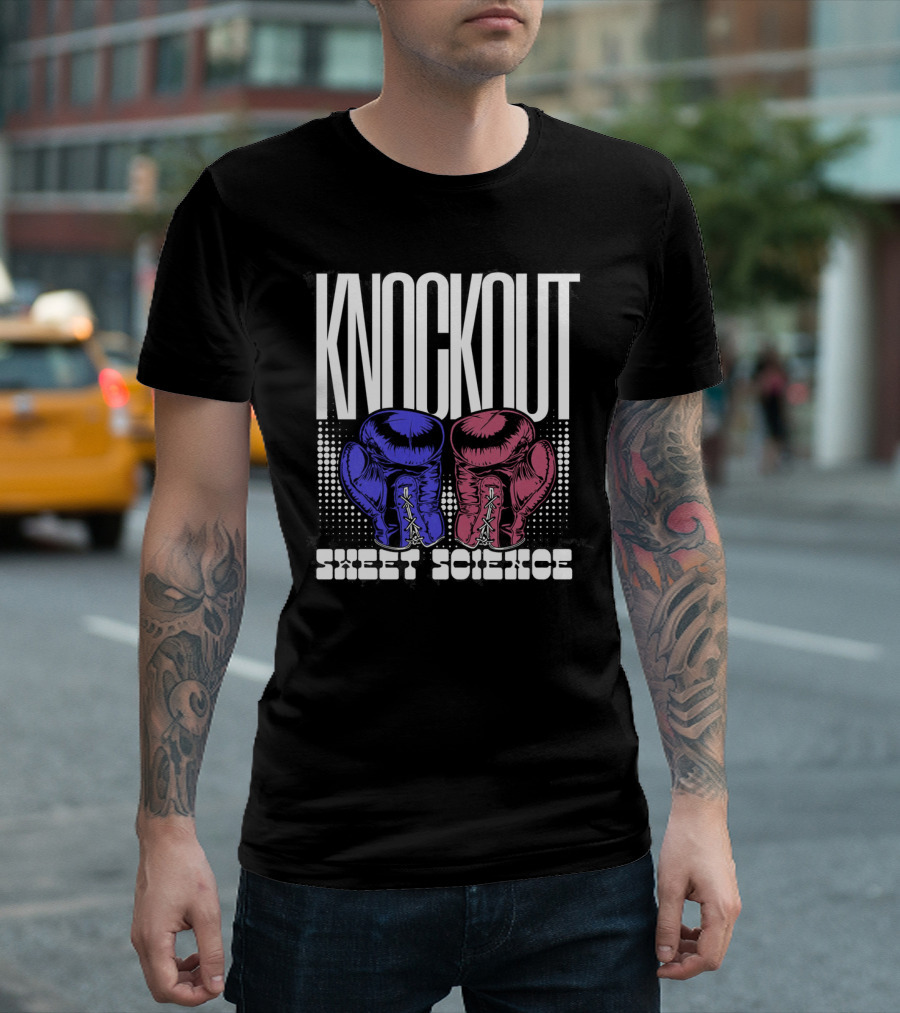 KNOCKOUT SWEET SCIENCE Boxing Gloves T-Shirt