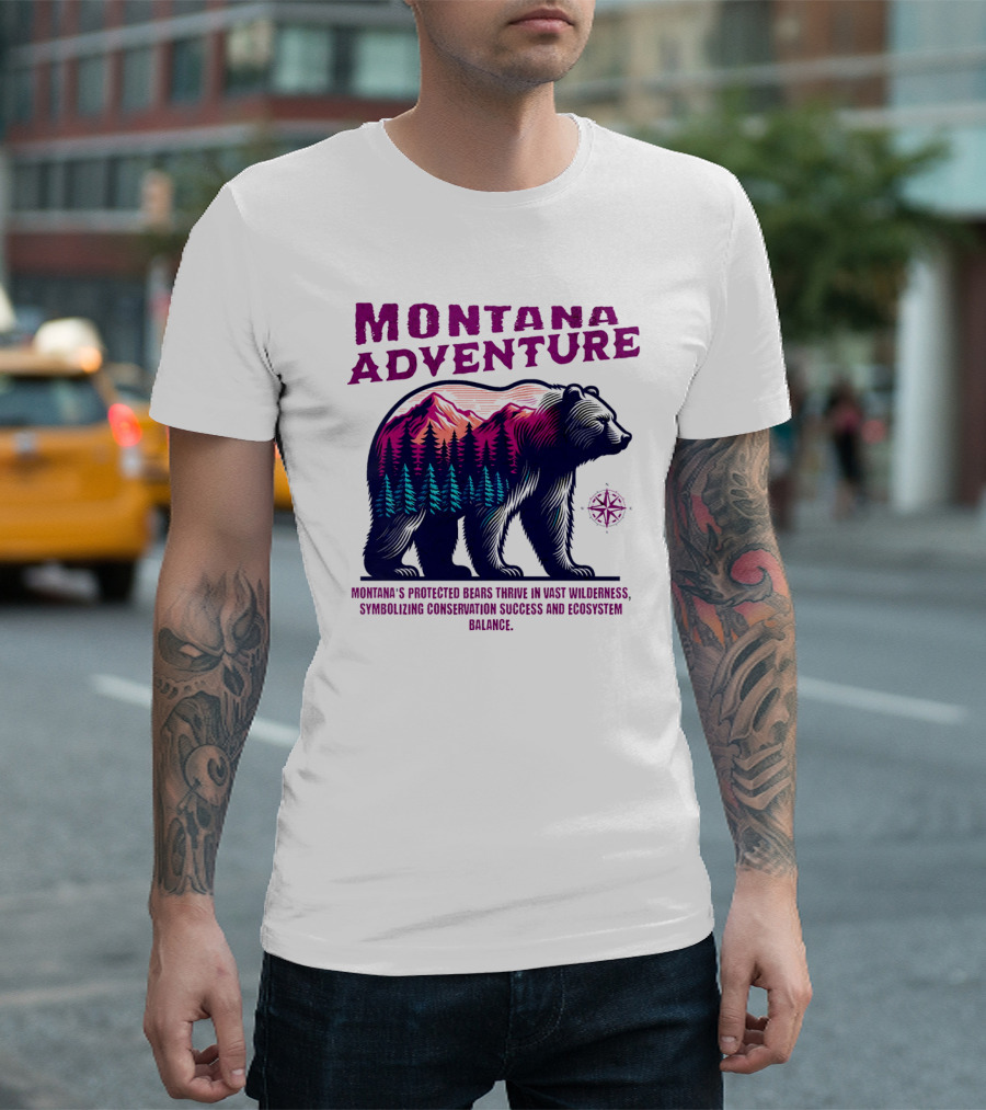 Montana Adventure Thriving Protected Bears Conservation Success Ecosystem Balance T-Shirt