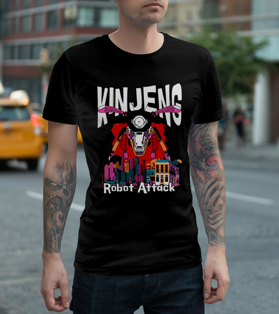 KINJENG Robot Attack Cityscape Adventure T-Shirt