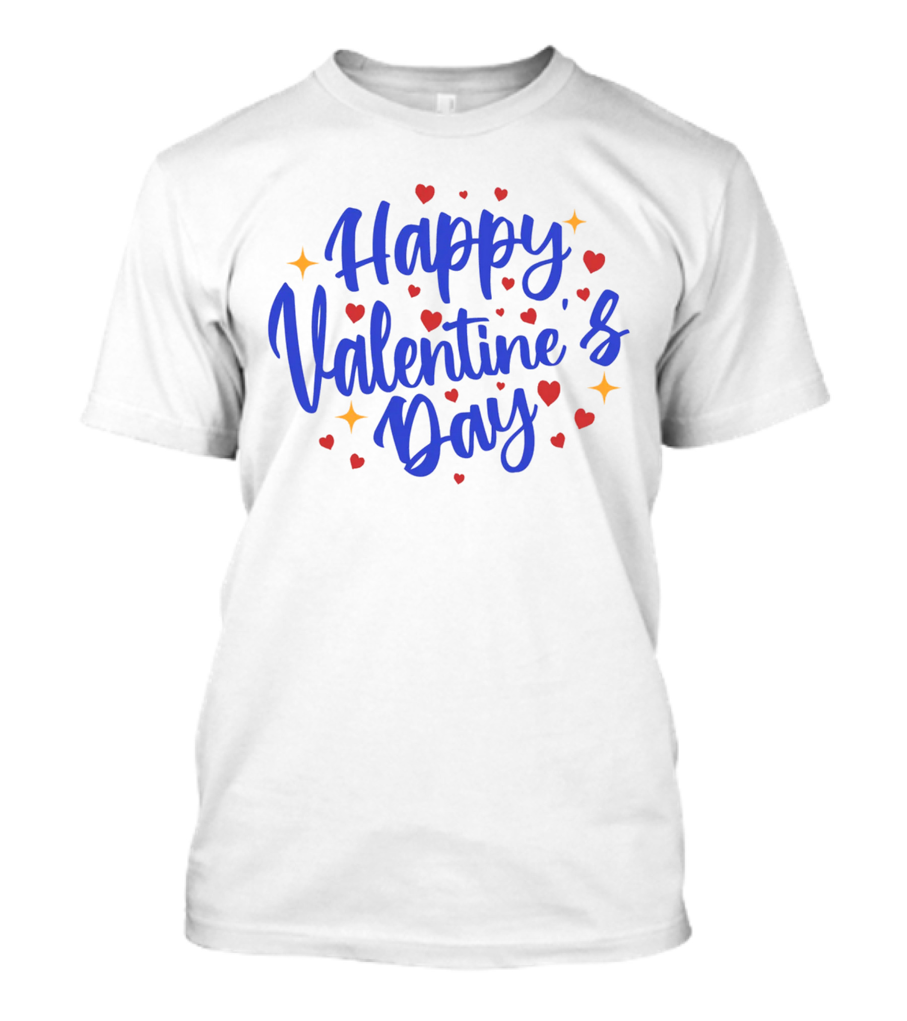Happy Valentine's Day With Bright Hearts And Stars T-Shirt