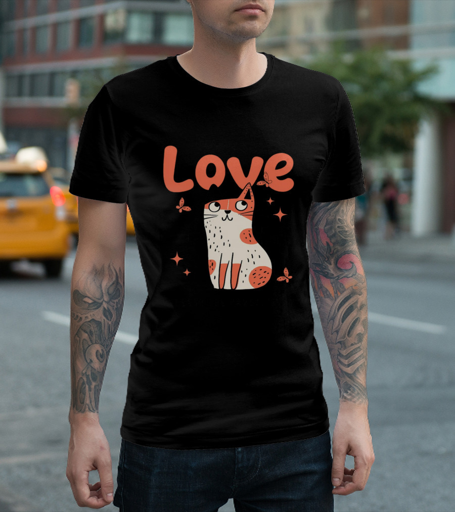 Born To Love Unleash The Pawsitivity Cat Butterflies T-Shirt