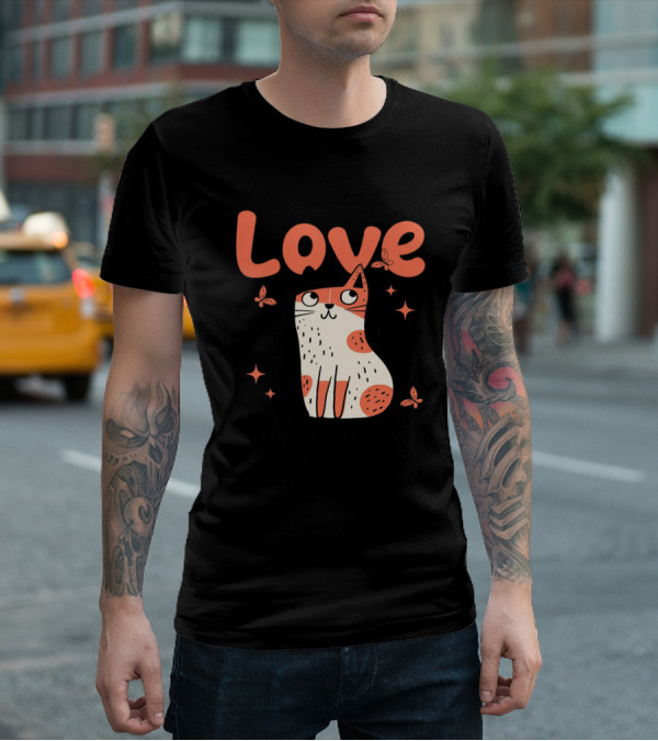Born To Love Unleash The Pawsitivity Cat Butterflies T-Shirt