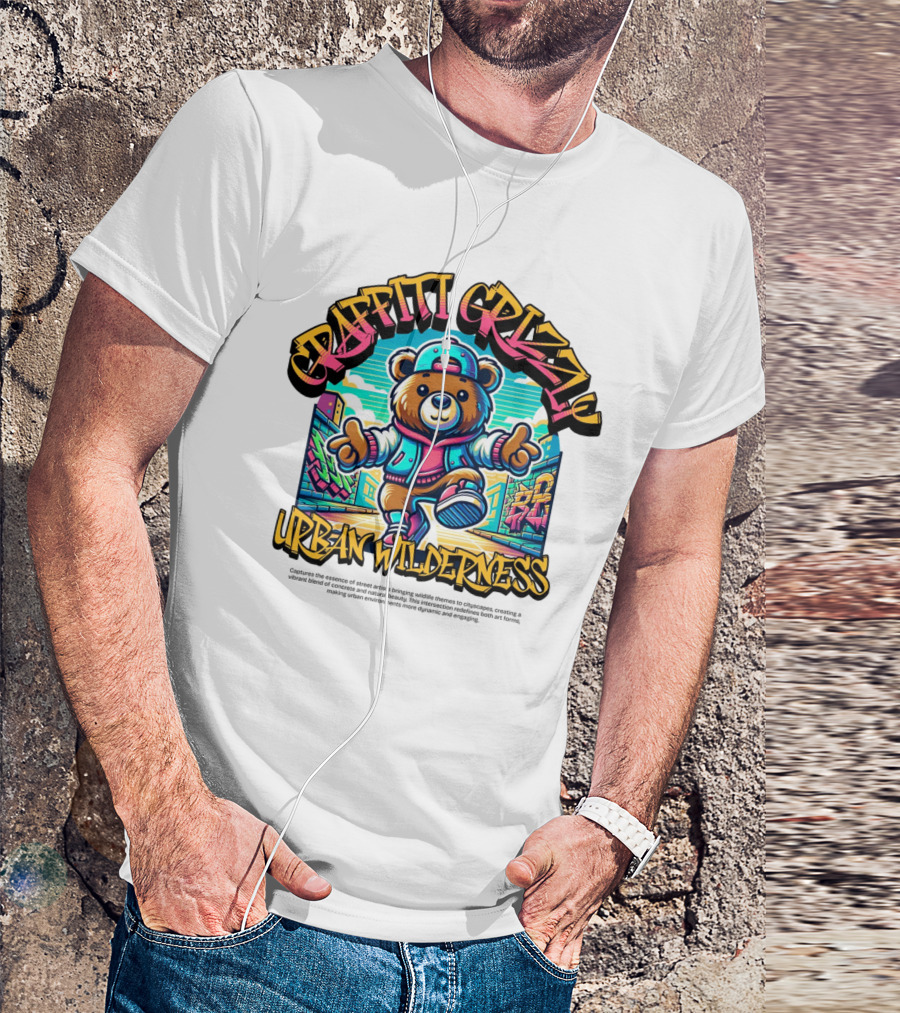 GRAFFITI GRIZZLY URBAN WILDERNESS T-Shirt