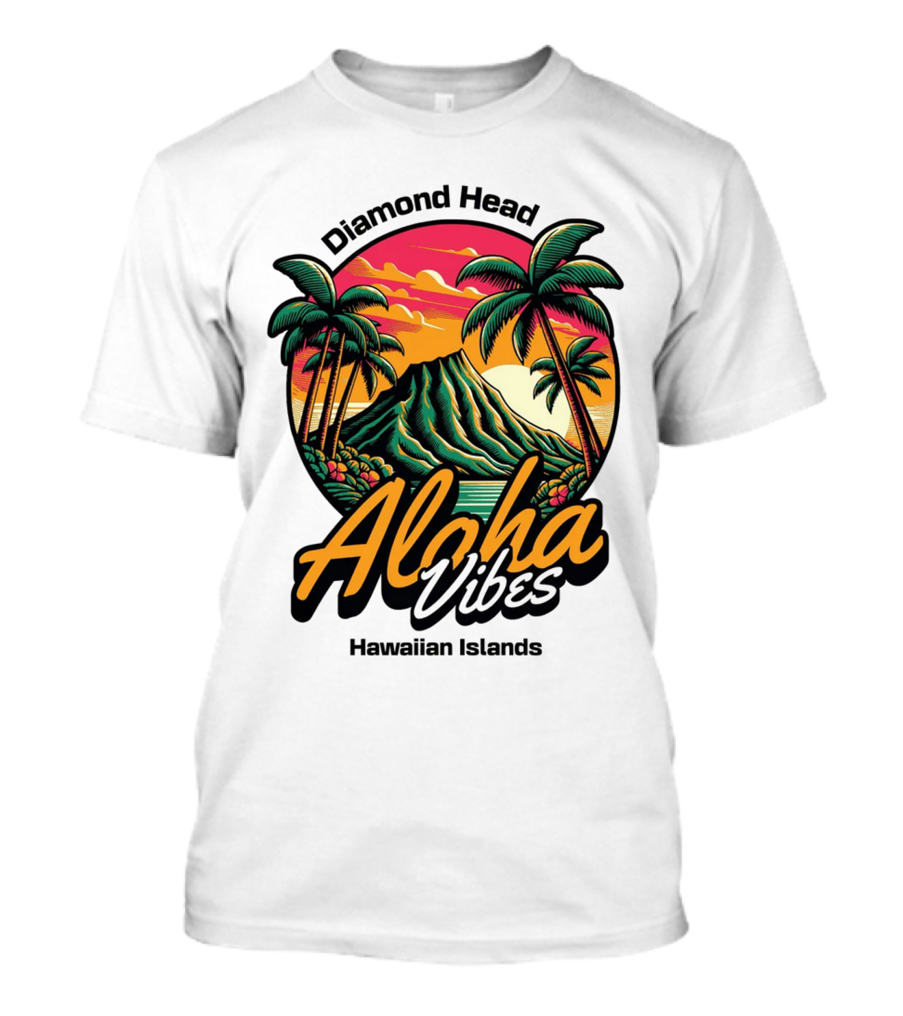 Diamond Head Aloha Vibes Hawaiian Islands T-Shirt