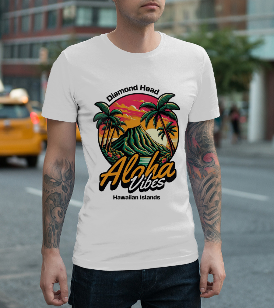 Diamond Head Aloha Vibes Hawaiian Islands T-Shirt
