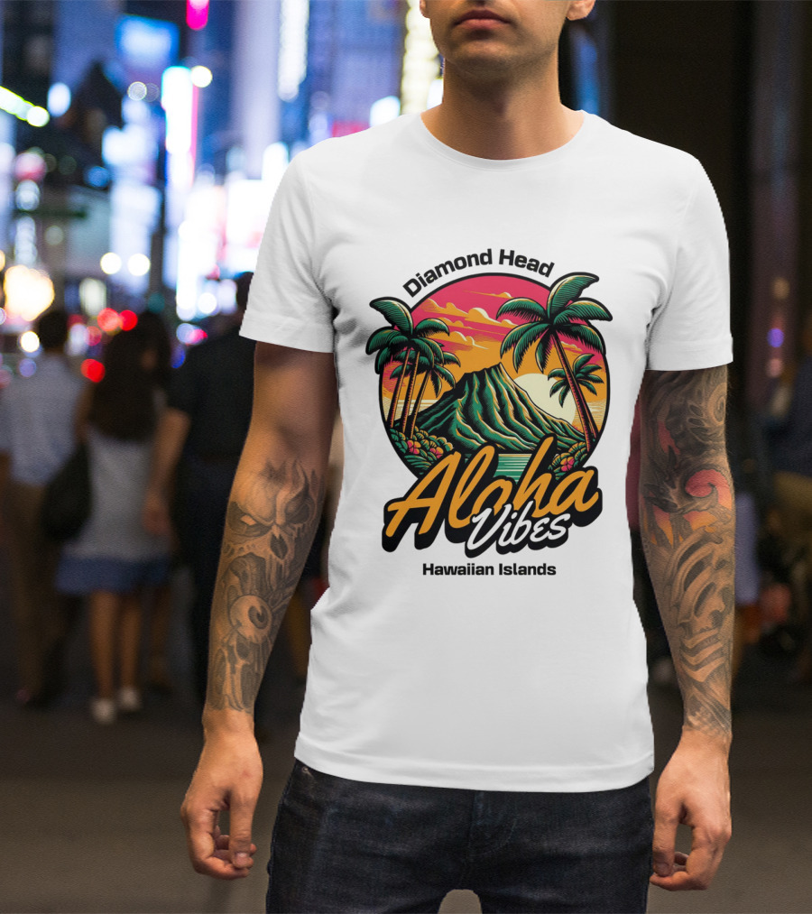 Diamond Head Aloha Vibes Hawaiian Islands T-Shirt