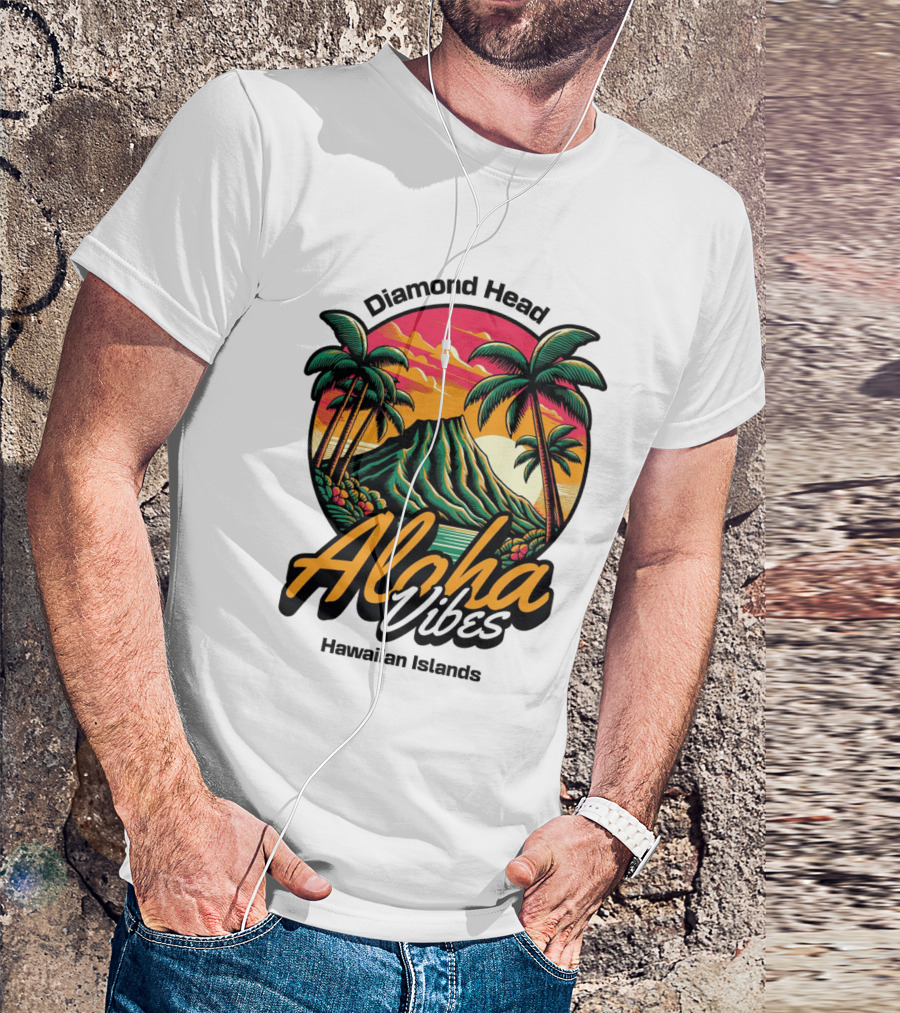 Diamond Head Aloha Vibes Hawaiian Islands T-Shirt
