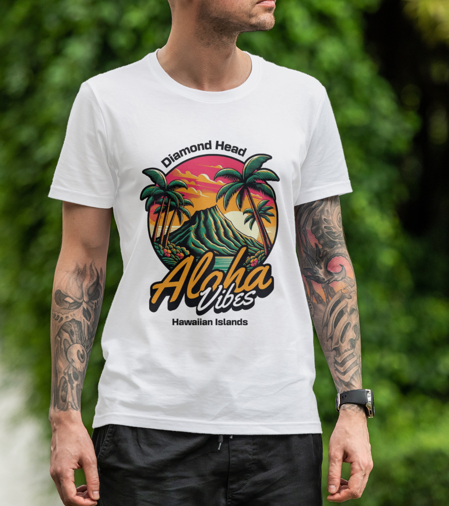 Diamond Head Aloha Vibes Hawaiian Islands T-Shirt