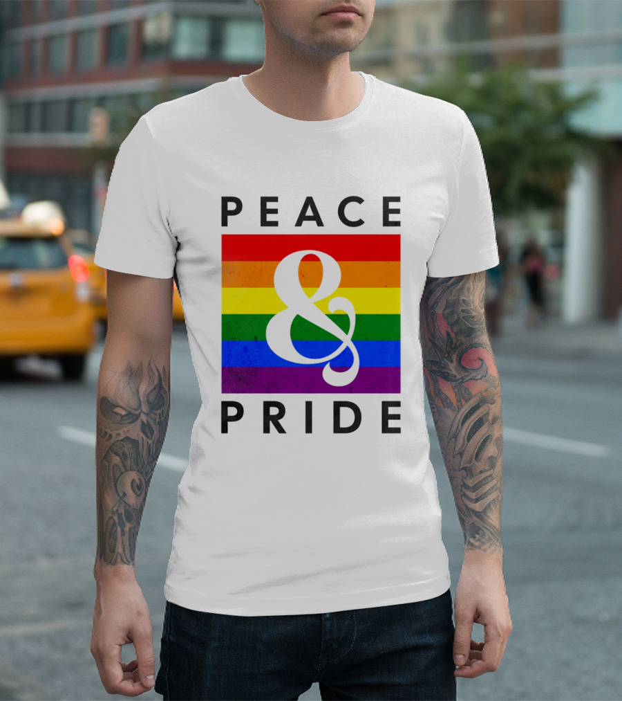 Peace and Pride Rainbow Flag Elements T-Shirt