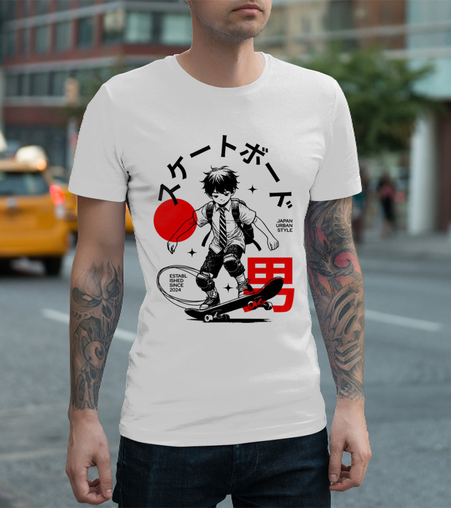 Skateboarde Japan Urban Style Established Since T-Shirt