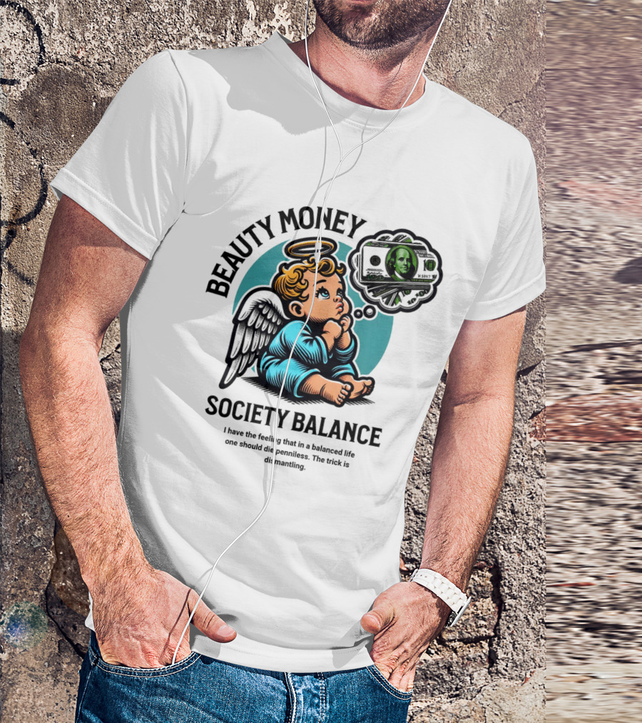 BEAUTY MONEY SOCIETY BALANCE Angel Dreaming Dollar Halo T-Shirt