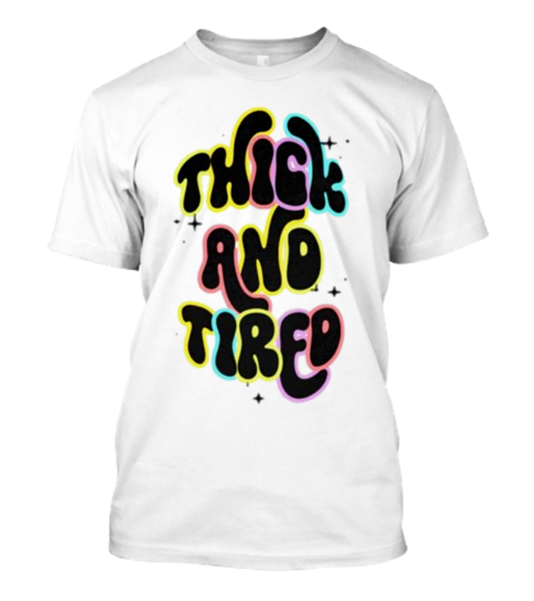 Thick And Tired Retro Neon Psychedelic T-Shirt