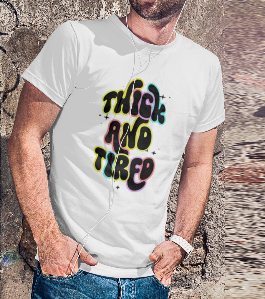Thick And Tired Retro Neon Psychedelic T-Shirt